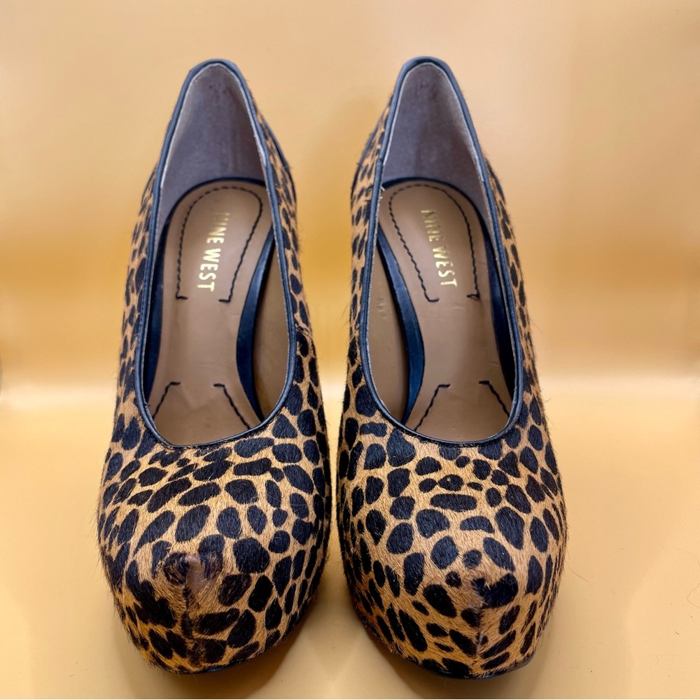 Nine West Aldusa Cheetah Print Hidden Platform Sky High Stiletto Pumps 5M NWB - Picture 7 of 14